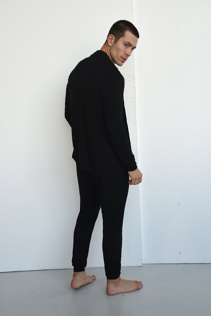MIDNIGHT Shirt & Pant PJ Set - Black